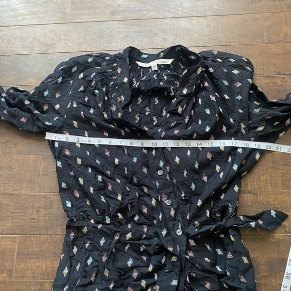 Veronica Beard Black Metallic Jacquard ALIA Ruched Ruffle mini dress - Picture 10 of 13